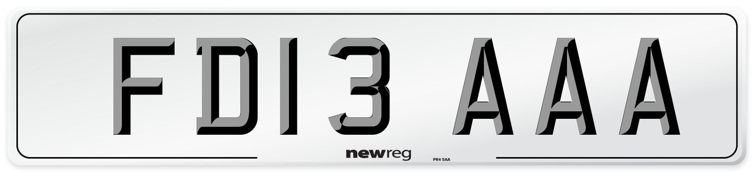 FD13 AAA Number Plate from New Reg